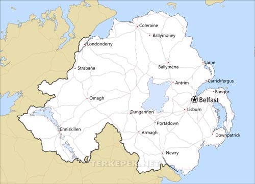 Észak-Írország politikai térkép